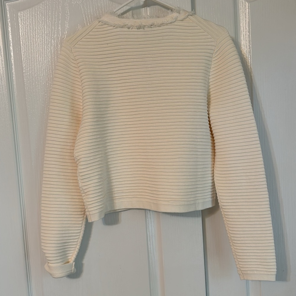J. Crew Cream Ribbed Cardigan - Picture 5 of 9